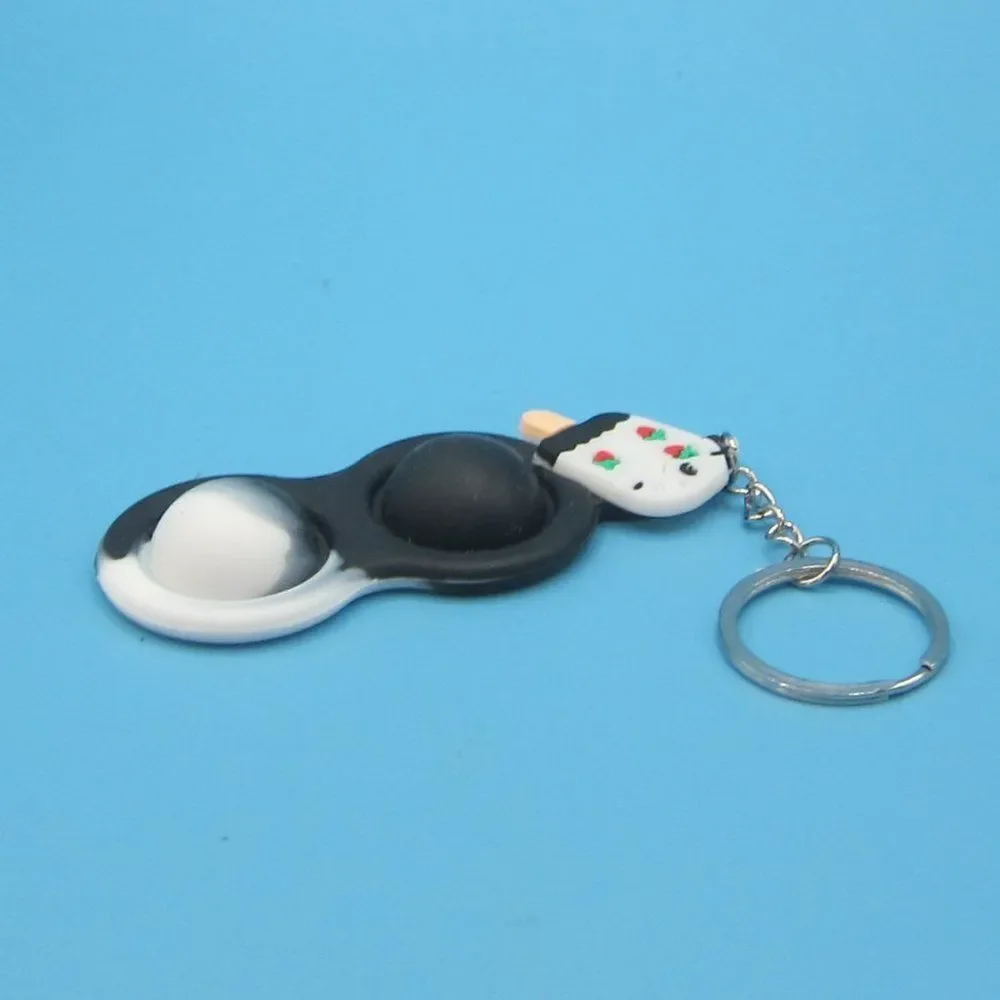 💥5/$10💥Black white Ice cream strawberry bar keychain 🍓🍦🍫 NWOT